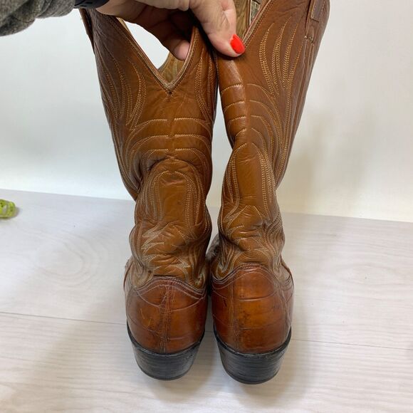 Nocona Brown Alligator Vintage Cowboy Boots Mens Size 9.5 B Style 9084‎ USA main image 11